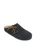 Mandel Leder-Clogs in Dunkelblau