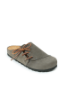 Mandel Leren clogs grijs