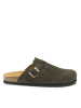 Mandel Leder-Clogs in Grau