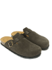 Mandel Leder-Clogs in Grau