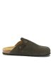 Mandel Leder-Clogs in Grau