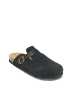Mandel Leren clogs donkerblauw