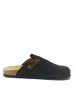 Mandel Leren clogs donkerblauw