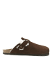 Mandel Leder-Clogs in Dunkelbraun