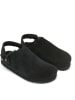 Mandel Leder-Clogs in Schwarz