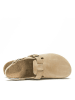 Mandel Leder-Clogs in Taupe