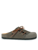 Mandel Leren clogs grijs