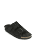 Mandel Leren slippers zwart