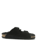 Mandel Leren slippers zwart