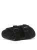 Mandel Leren slippers zwart