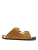 Mandel Leren slippers bruin