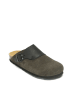 Mandel Leren clogs grijs