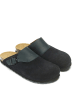 Mandel Leren clogs donkerblauw