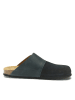 Mandel Leren clogs donkerblauw