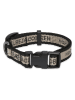 VOV & VUF Hundehalsband in Schwarz/ Creme