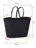 Scandinavia Concept Shopper "Ezekiel" in Schwarz - (B)46 x (H)46 x (T)18 cm
