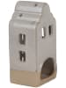 Clayre & Eef Theelichthouder "Huis" crème/beige - (B)7 x (H)14 x (D)6 cm