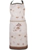 Clayre & Eef Schürze in Creme/ Braun - (L)85 x (B)70 cm