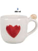 Clayre & Eef Tasse in Weiß/ Rot - 400 ml