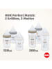 NUK 2er-Set: Babyflaschen "Perfect Match - Regenbogen + Herz" in Beige