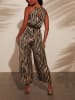 LA Angels Jumpsuit in Beige/ Schwarz