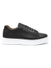 British Passport Leder-Sneakers in Schwarz