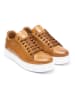 British Passport Leder-Sneakers in Hellbraun