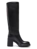 British Passport Leder-Stiefel in Schwarz