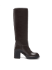 British Passport Leder-Stiefel in Braun