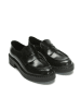 British Passport Leder-Mokassins in Schwarz