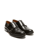 British Passport Leder-Monkstraps in Schwarz