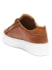 British Passport Leder-Sneakers in Hellbraun