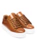British Passport Leder-Sneakers in Hellbraun