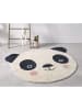 The Wild Hug Baumwoll-Teppich "Panda" in Weiß/ Dunkelblau - (L)100 x (B)85 cm