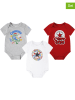 Converse 3er-Set: Bodys in Grau/ Weiß/ Rot