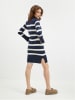 orsay Gebreide jurk donkerblauw/wit