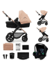 Kinderkraft Wózek kombi 3w1 "MOOV 2 Mink Pro" w kolorze czarno-beżowym