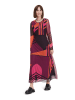 CARTOON Kleid in Bordeaux/ Schwarz/ Orange
