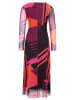 CARTOON Kleid in Bordeaux/ Schwarz/ Orange