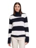 Betty Barclay Rollkragenpullover in Dunkelblau/ Creme