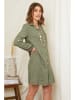 Curvy Lady Lniana sukienka w kolorze oliwkowym