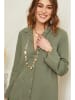 Curvy Lady Linnen jurk olijfgroen