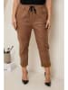 Curvy Lady Kunstleren broek lichtbruin