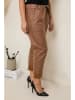 Curvy Lady Kunstleren broek lichtbruin