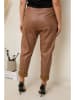 Curvy Lady Kunstleren broek lichtbruin