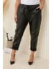 Curvy Lady Kunstleren broek zwart