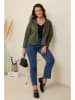 Curvy Lady Kunstlederjacke in Khaki