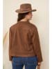 Curvy Lady Kunstlederjacke in Braun