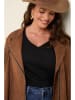 Curvy Lady Kunstlederjacke in Braun