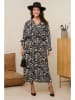 Curvy Lady Kleid in Schwarz/ Creme